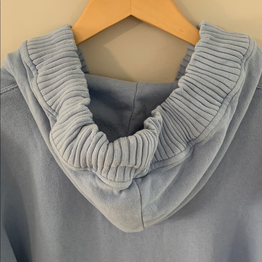 Aerie Down To Earth Henley Hoodie Light Blue Size Small Oversized Cozy Lounge - Picture 7 of 9